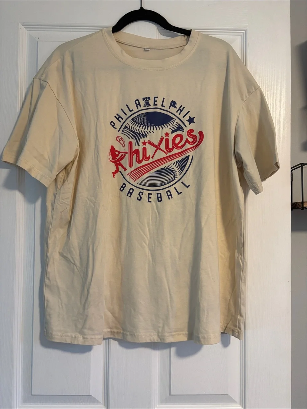 Philadelphia Phillies Baseball Oversized Graphic Tee - Cream